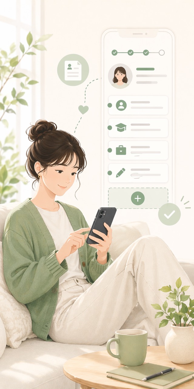 バイト履歴書をスマホで作るイメージ