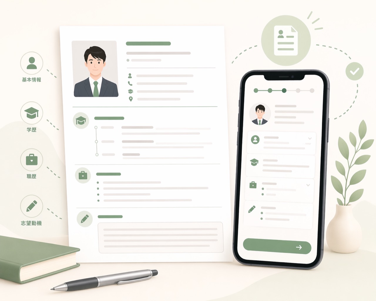 履歴書を作成するイメージ