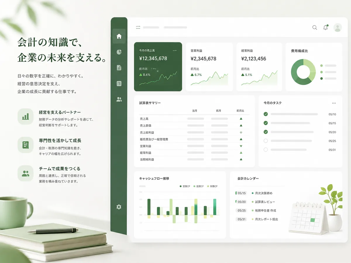 経理経験を職務経歴書作成ツールに入力するイメージ