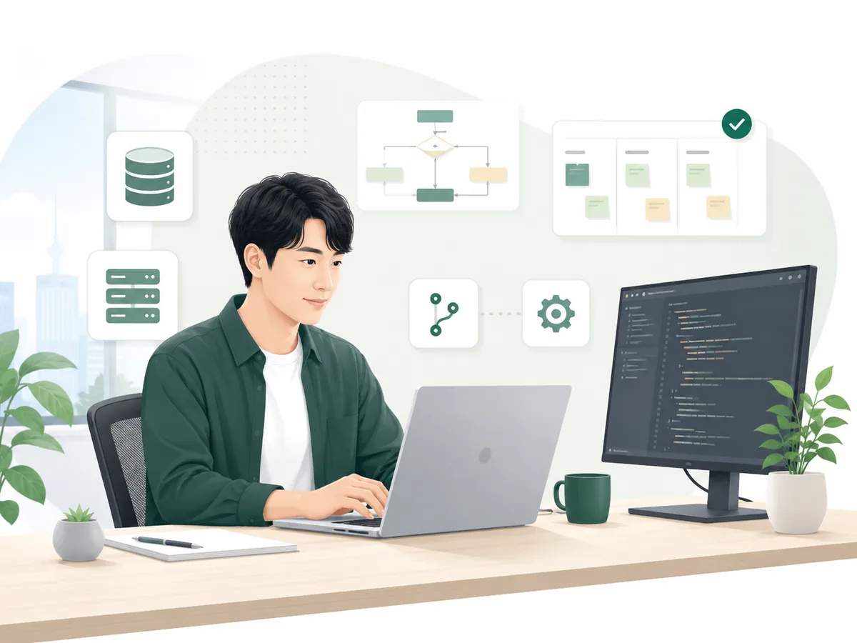 システムエンジニア・ITエンジニアの職務経歴書作成をイメージしたイラスト