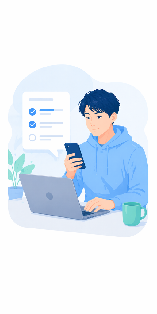 質問に答えるステップのイメージ